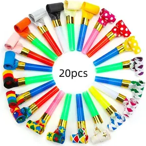 Random Color Colorful Party Blowers, 20pcs/set Party Blowouts, Party Noisemakers, Party Whistles, Party Supplies for Birthday Wedding Festival