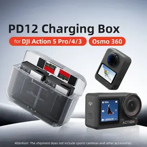 Djlaction 5 Pro/4/3/osmo 360 Fast Charging Pd12 Charger Box Accessories, High-Speed Battery Charger for Djl Action Series Devices