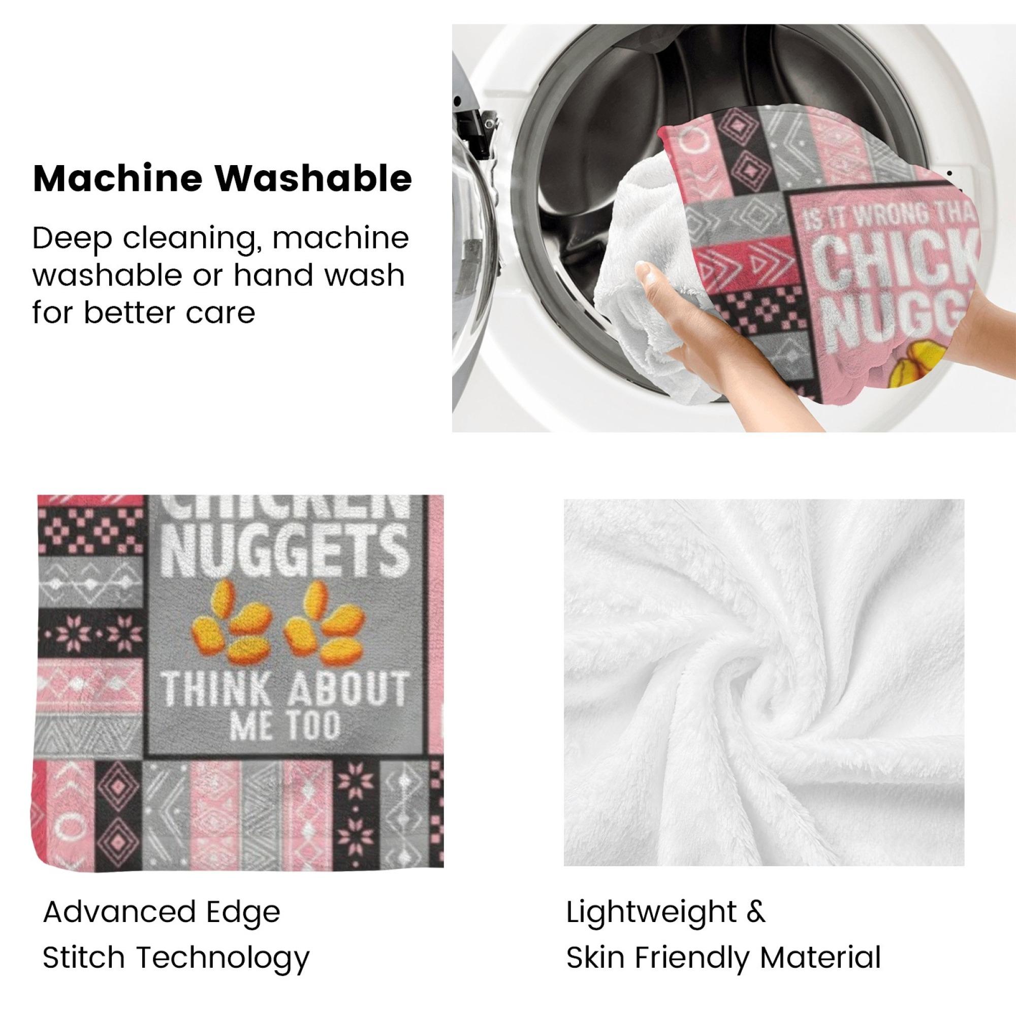 Chicken Nuggets Throw Blanket - Soft Chicken Nugget Blanket for Girls & Boys - Warm Food Throw Blanket for All Seasons - 50"x40" cooling