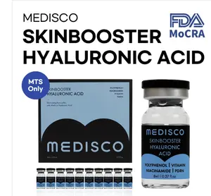 Medisco SkinBooster Hyaluronic Acid Ampoule Serum - Deep Hydration, Plumping & Glow, Korean SkinCare Ampoule - 10 Vialsx8ml