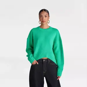 KBB by KAHLANA Women's The Asymmetric Ribbed Jersey Sweater - Stylish Fabric Garment for Women's Tops Collection