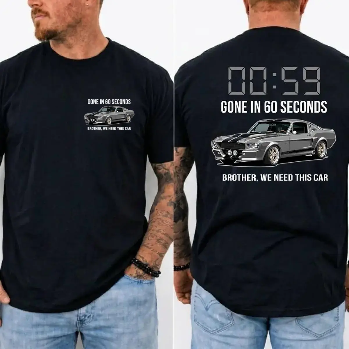 Gone in 60 Seconds T-Shirt, 1967 Shelby Mustang GT500 Graphic Tee, Classic Movie Car T-Shirt, Gift for Movie Fans