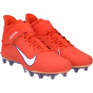 Clemson Tigers Team-Issued Orange and Purple Alpha Pro 2 Nike Cleats from the Football Program - Size 11.5