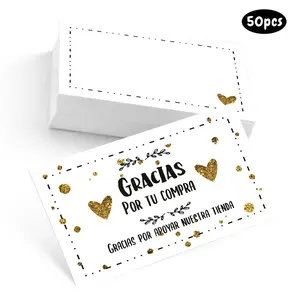 50pcs Generous Quantity Spanish Language Specific Thank You Cards, 9x5.4cm Dual-Sided Printing, Back Writing Space, Gift Decoration Cards, Business Cards