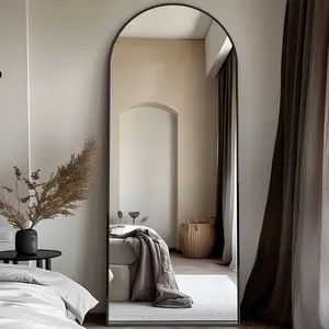 Arched Full Length Floor Mirror 58"x18.1" Full Body Mirror with Stand, for Bedroom, Living Room, Cloakroom