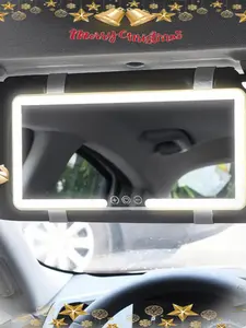 Car Sun Visor Makeup Mirror, LED Touch Screen Adjustable Brightness, Auto Interior HD Mirror, Rechargeable Vanity Mirror, Girly Car Accessories