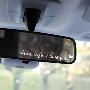[PACK OF 4] Drive Safe, I Love You Rearview Mirror Decal, Car Window Decals, Car Stickers for Women, Car Decals for Women, Car Stickers and Decals