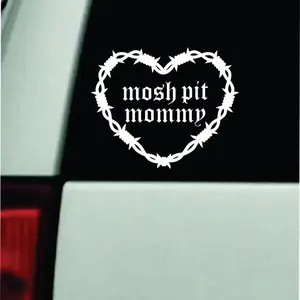 Mosh Pit Mommy Barb Wire Heart Car Decal Truck Bumper Sticker Window Windshield Vinyl Emo Goth Music Hardcore Blegh