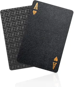 Black Diamond Style Waterproof Poker Cards HD Deck of Cards 54 Cards Standard Size Non-Slippery PET & PVC Material Comfortable Grip for Family Party BBQ Game Gift