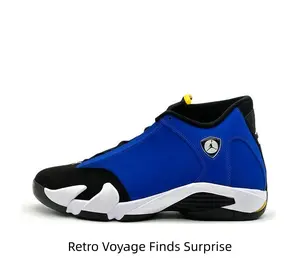Retro Royal Blue Basketball Sneakers Men - Black White Accent Vintage Sports Shoes Trendy Street Style Athletic Footwear Viral