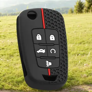 Silicone Car Key Case Cover Shell Fob Car Key Protector Car Key Accessory for Chevrolet Cruze Impala Camaro Garna Equinox Volt Yakista AVEO Impala Terrain Keychain