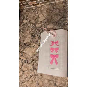 Coquette Bow Acrylic Bookmark | Pink Bows Clear Bookmark with Ribbon | Girly Aesthetic Book Accessory |Cute Reader Gift | Soft Girl Reading Decor
