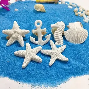 6pcs Resin Nautical Figurines Set, Starfish, Seahorse, Shell Collectibles for Aquarium, Christmas & Halloween Decor, Home Accents