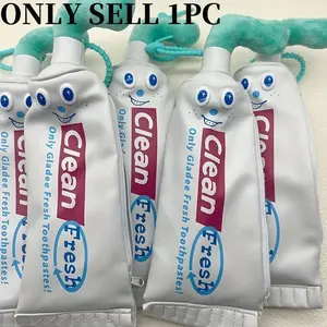 1pc Toothpaste-Shaped Makeup Bag, Makeup Container with Pencil Case - Desktop Organiser Storage, Perfect Gift for Stationery Enthusiasts, Easter, Halloween, Christmas Present, Ideal for Office Workers and Students, Zipper Makeup Bag