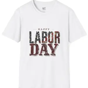 Labor Day Unisex Softstyle T-Shirt | Festive American Flag Tee, Patriotic Holiday Shirt, Summer BBQ Outfit, Gift for Labor Day Celebrations