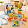 Sohochic Wooden Montessori Animal Stacking Puzzle Game for 3-6 Years Toddlers - 4-in-1 Learning Toy with 4-Level Matching Blocks & Cards, Smooth Edges, Boosts Focus & Children Development, Cool Gifts for Kids for Holiday & Playdates