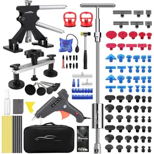 Dent Repair Kit - Slide Hammer, Glue  Dent Puller, Adjustable Bridge Puller, Suction Cup for Big and Small Auto  Paintless Dent Removal & Metal Surface Repair,Safe for