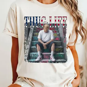 Viral Thug Life President shirt, Sarcastic Donald Trump, Funny Trump 2024 T-shirt, Republican Gifts