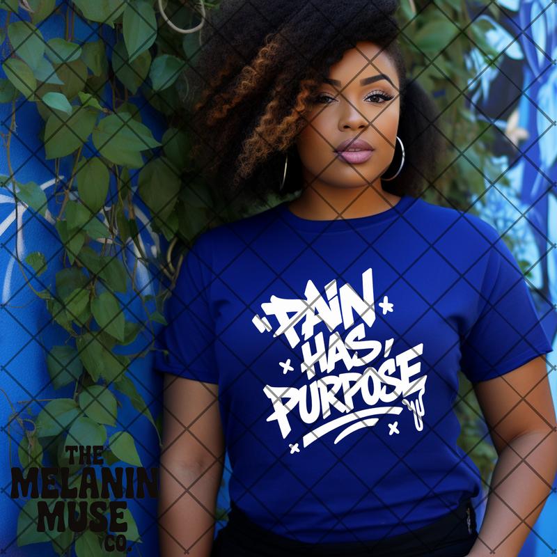 The Melanin Muse Co. Pain Has Purpose Long Sleeve T-Shirt/Sweatshirt Soft Stylish Unapologetic Faith Tee/Sweatshirt for Women Summer Wear Comfortable Versatile Wear