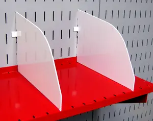 9in Deep Slotted Metal Pegboard Shelf Divider Pair - 10-DV-009