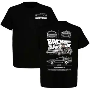 DeLorean DMC-12  To The Future Blueprint Tee, Time Machine Car Schematic Shirt Classic Movie Graphic Tee, Cool Car Lover Retro Gift Unisex Streetwear Gift For Men Top Menswear