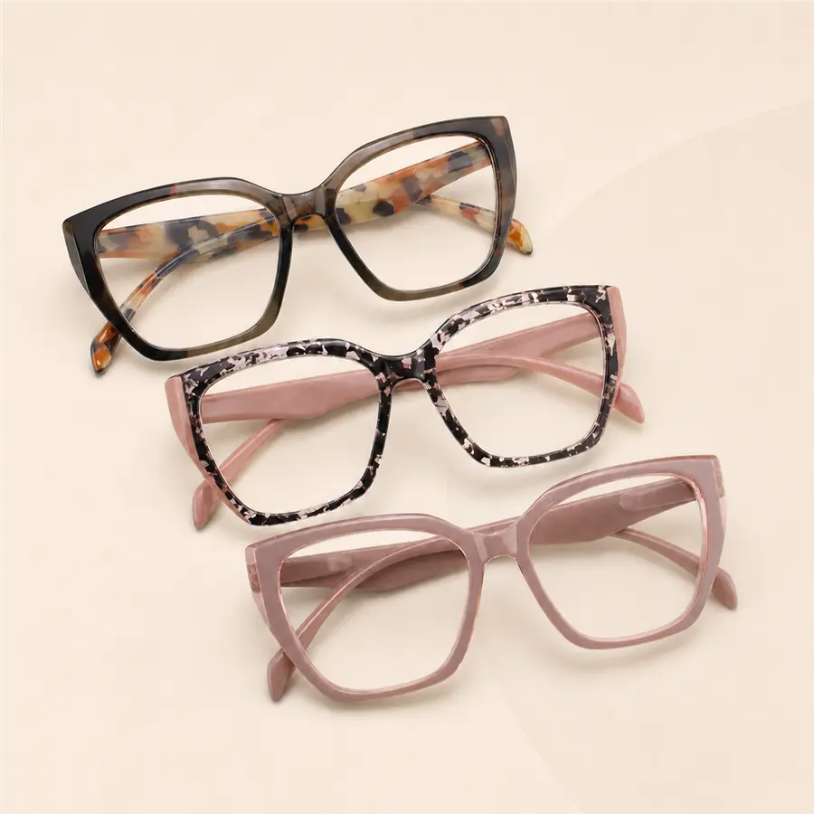 3-Pair Cat-Eye Readers for Women, Stylish Lightweight Reading Glasses with Flexible Spring Hinges and Secure Curved Temple Tips