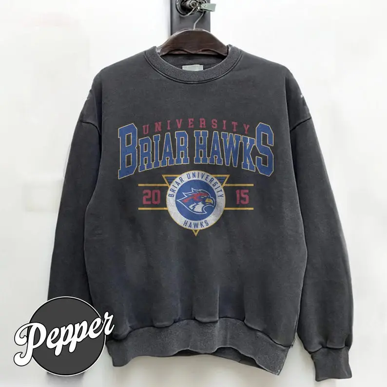 90S BRIAR UNIVERSITY HAWKS HOCKEY T- Shirt - Off Campus Hockey Movie Sweatshirt - Briar University Hockey Team Sweatshirt - Hoodie Unisex Heavy Cotton Tee - Off Campus Merch