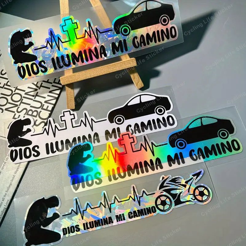 1PC God's Light Guide Cool Laser Effect Motorcycle Sticker Decals - Motorcycle body side panel decoration, perfect for covering scratches, ideal gift for cycling enthusiasts, Graphic Decal