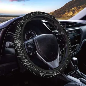Spiderweb Halloween Goth Steering Wheel Cover