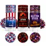3-Pack Glitter Stick Set – 2 Same Halloween Glitter Sticks + 1 Patriotic Glitter Stick, Face, Hair & Body Glitter Makeup for Halloween, 4th of July, Game Day, Cheer & Parties
