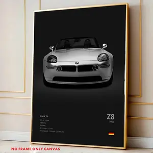 1 Pc, Luxury Sedan Black Background Sports Car Poster & Print F87 M3 M4 G90 E46 Canvas Wall Art Decorative Painting Suitable for Rooms & Offices, 2D Flat, Frameless, High-Quality Printed Artwork