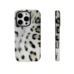 Contrasting color snow leopard print two-in-one matte texture phone case, suitable as a birthday gift, compatible with iPhone 17/16/15/14/13/12/11/X/XS/XSMAX/XR/7P/8P series. This is the perfect holiday gift for friends, family, or yourself.