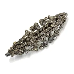 Art Deco Vintage Crystal Long Barrette B177