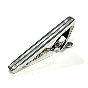 MENDEPOT Blue Mother Pearl Tie Clip Men Tie Bar Gift For Father Husband