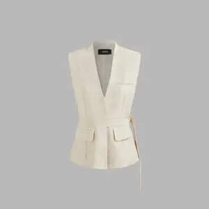 Cider [size 2-10] V-neck Solid Belted Blazer Vest