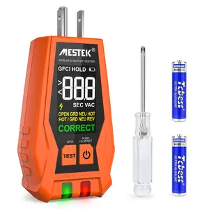 Mestek ST06 Digital Socket Tester 3 Wire 120V Electrical Outlets US Plug Polarity Phase Pheck Detector Voltage Tester for Household Socket Circuit