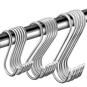 Stainless Steel S-Shaped Rotating Wall Hooks, Anti-Slip Anti-Rust Safety Edges, No-Drill Invisible Mounting, Anti-Fall Heavy Load Bearing, Multi-Purpose Storage for Closet Bathroom Car Organizer, Durable Home Office Solution