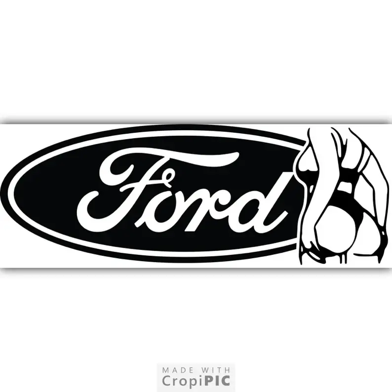 Ford with Girl Car Decal 8"