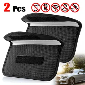 Dazone 2 Pcs Large Faraday Bags for Phones & Car Keys RFID Signal Blocker Shielding Pouch Anti-Theft Key Fob Case Anti-Tracking Privacy Protection