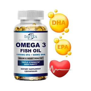Daitea Triple Omega-3 Fish Oil Health Supplement Support Brain, Heart, Joint and Eye health, Support Immune System Health, 120 Capsules