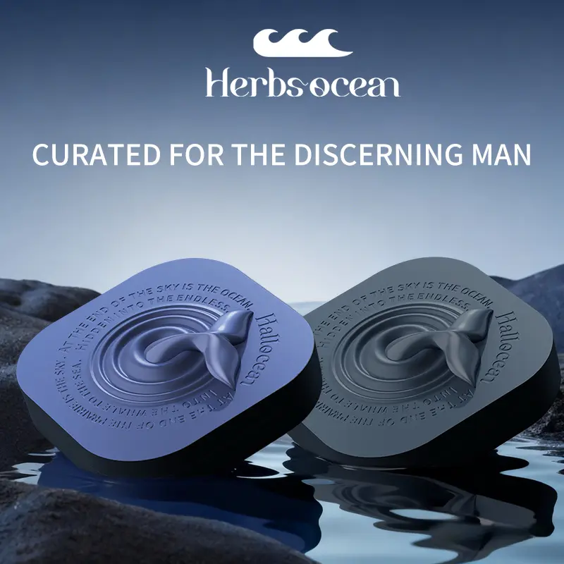 Herbsocean Men's Solid Balm Perfume, Infused with Squalane & Shea Butter, 2-in-1 Fragrance & Skincare, Clean Tea Scent for Sensitive Skin
