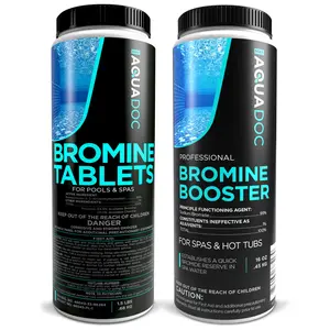 AquaDoc Spa Bromine Tablets & Granules - Enhance Hot Tub Water Clarity with USA-Made 1.5lb & 1lb Set