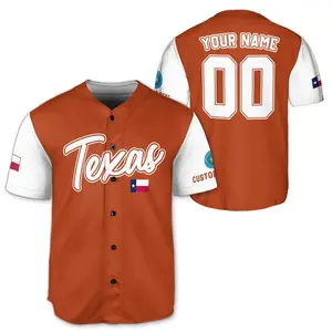 Personalized Texas Baseball Jersey  Custom Name Number Texas Baseball Jersey  Texas Jersey Men  Texas Jersey Baseball  Baseball Team Jersey