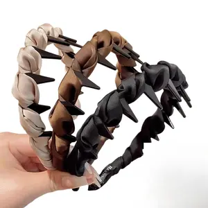 Retro High Skull Pearl Headband, Satin Vintage High Cranium Artificial Pearl Hairband with Teeth, High Crown Wave Headband, Wedding Party Elegant Braided Pearls Headbands (3PCS, One Size)