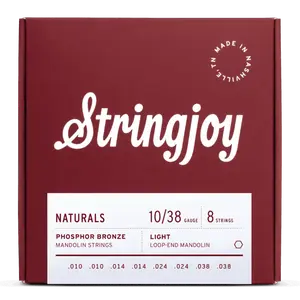 Stringjoy 10-38 Light Gauge Naturals - Phosphor Bronze Mandolin Strings