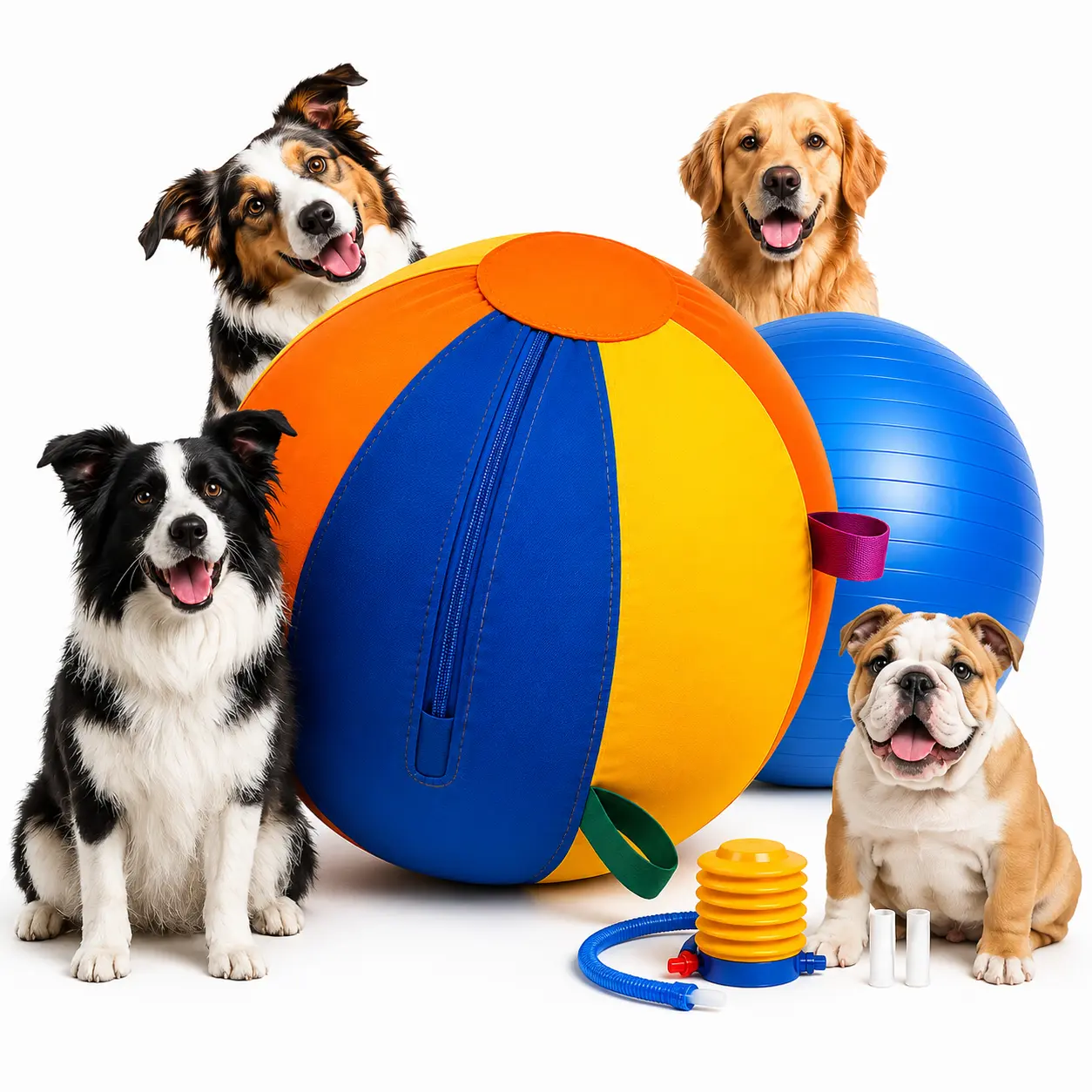 Interactive Herding ball for dogs that provides exercise—(not suitable for aggressive chewers). Push-and-pull chase interactive outdoor dog toy, also suitable as a birthday gift for dogs.