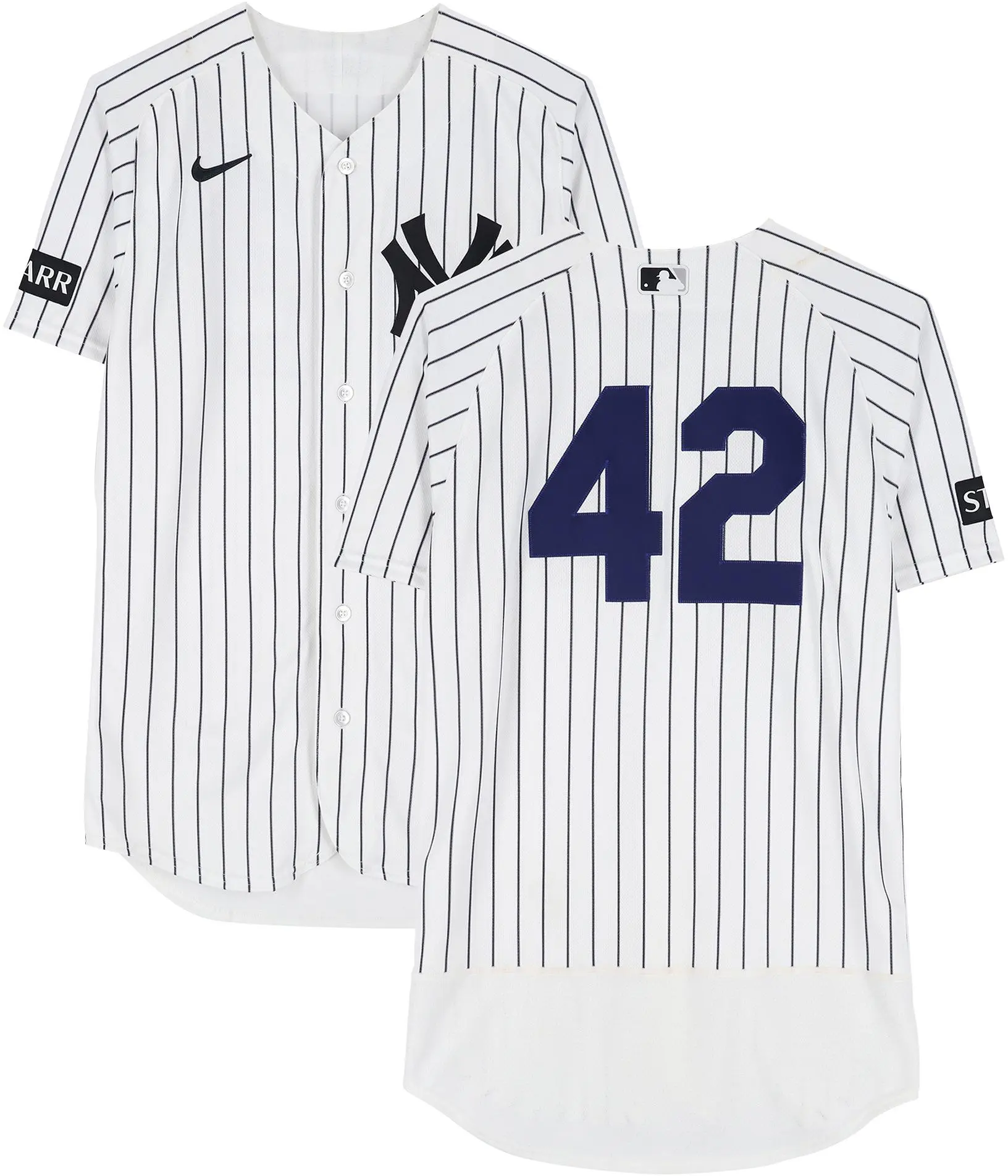 Ryan McMahon New York Yankees Game-Used #42 White Pinstripe Jersey vs. Los Angeles Angels on April 15, 2026 - Fanatics Authentic Certified - MLB Memorabilia