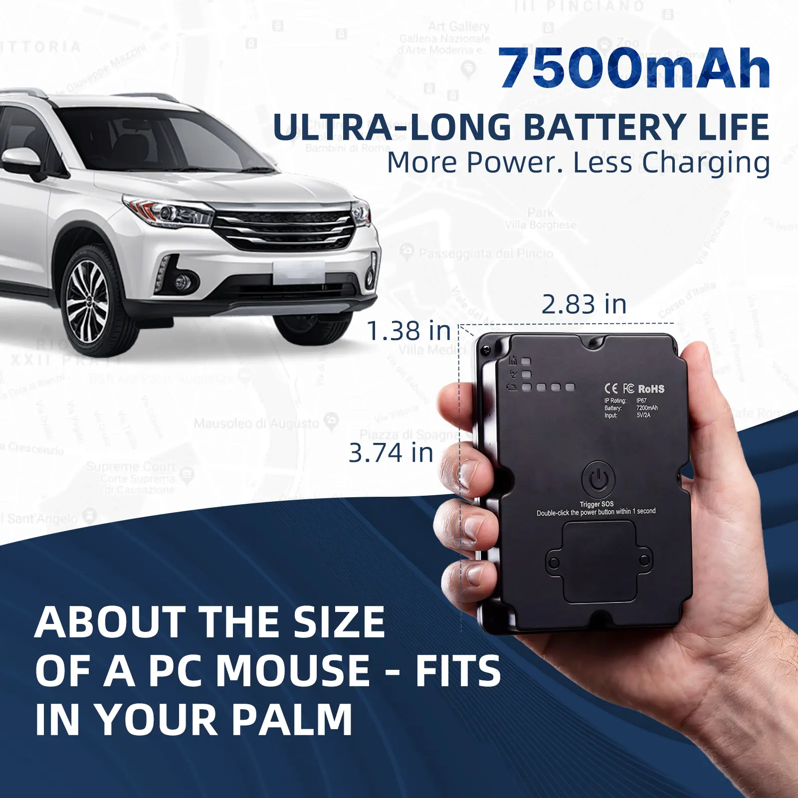 TrackerOne S20 Pro GPS Tracker 7500mAh Long Standby GPS Locator Anti-Lost Device for Truck/Moto/Car/Luggage-Can Review History Location
