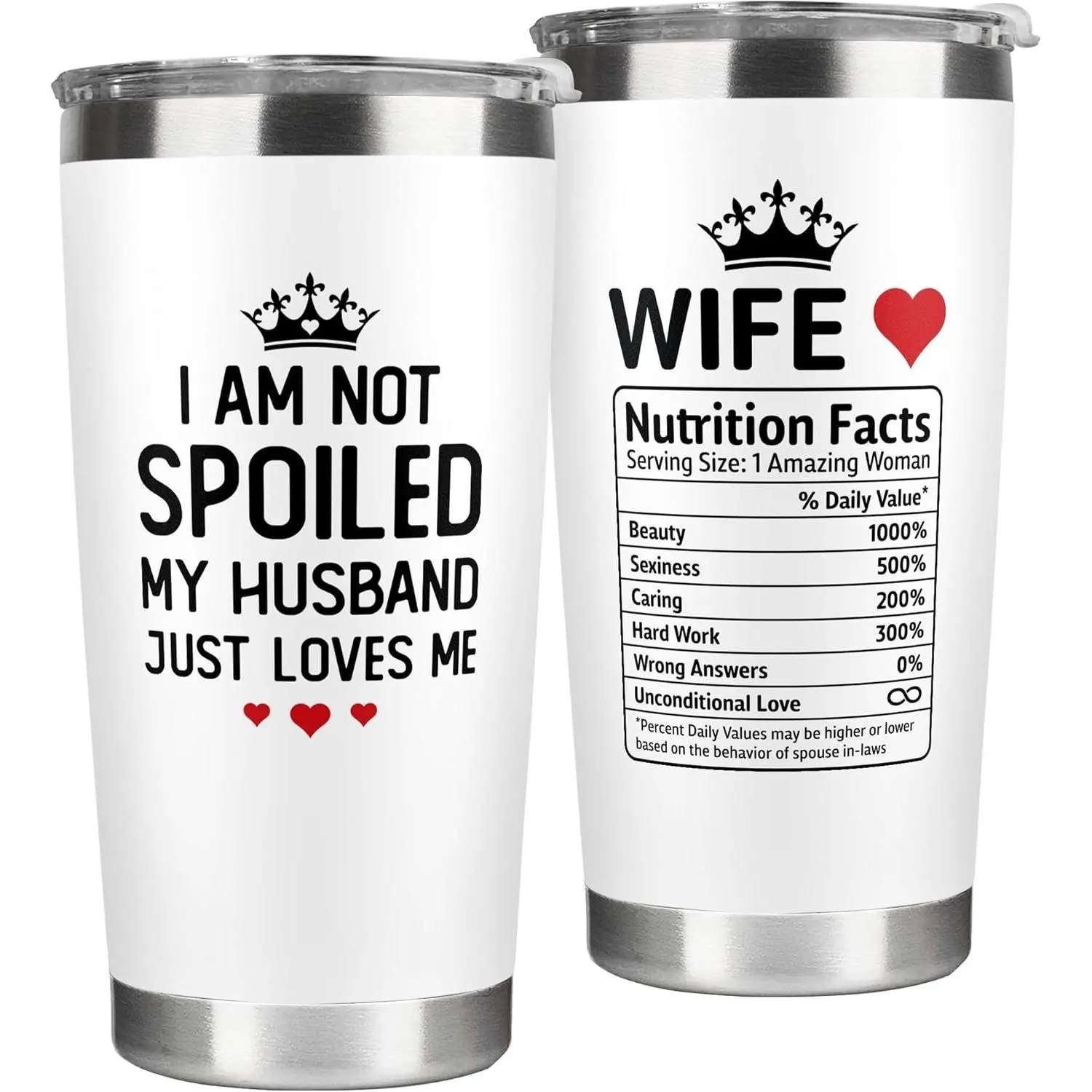 Valentines Day Gifts for Her - Valentines Day Gifts for Wife from Husband - Wedding Anniversary for Women, Birthday, Mothers Day, Christmas Romantic Gift for Wife - 20 Oz White Tumbler