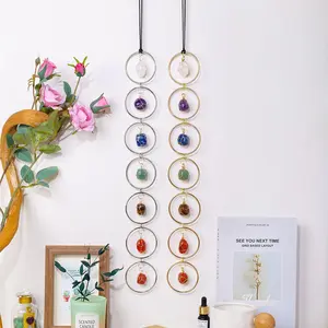 Natural Crystal Chakra Pendant, 1 Count Tumbled Healing Stone Pendant, Yoga Chakra Energy Gem Decoration Gift, Home Decor, Intuitively Chosen Crystals